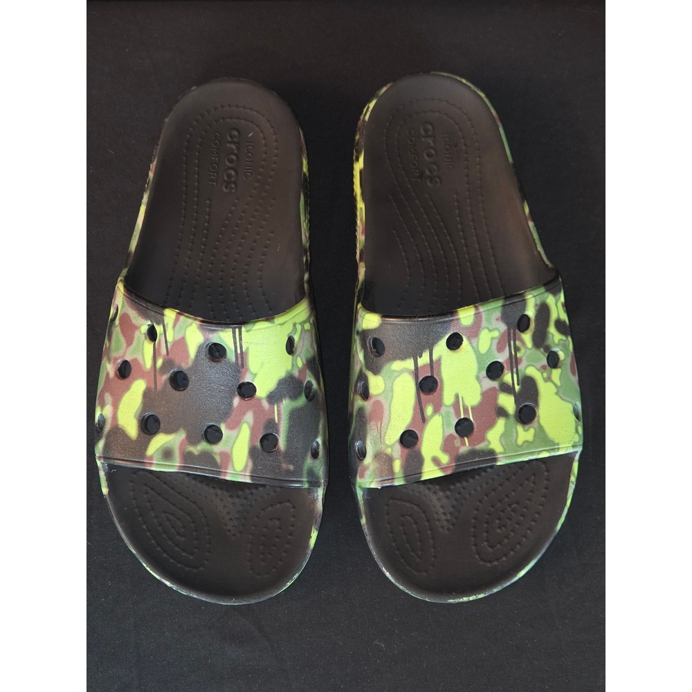 Crocs Mens M8/W10 Classic‎ Camo Slide Sandals Comfort Casual Slip On